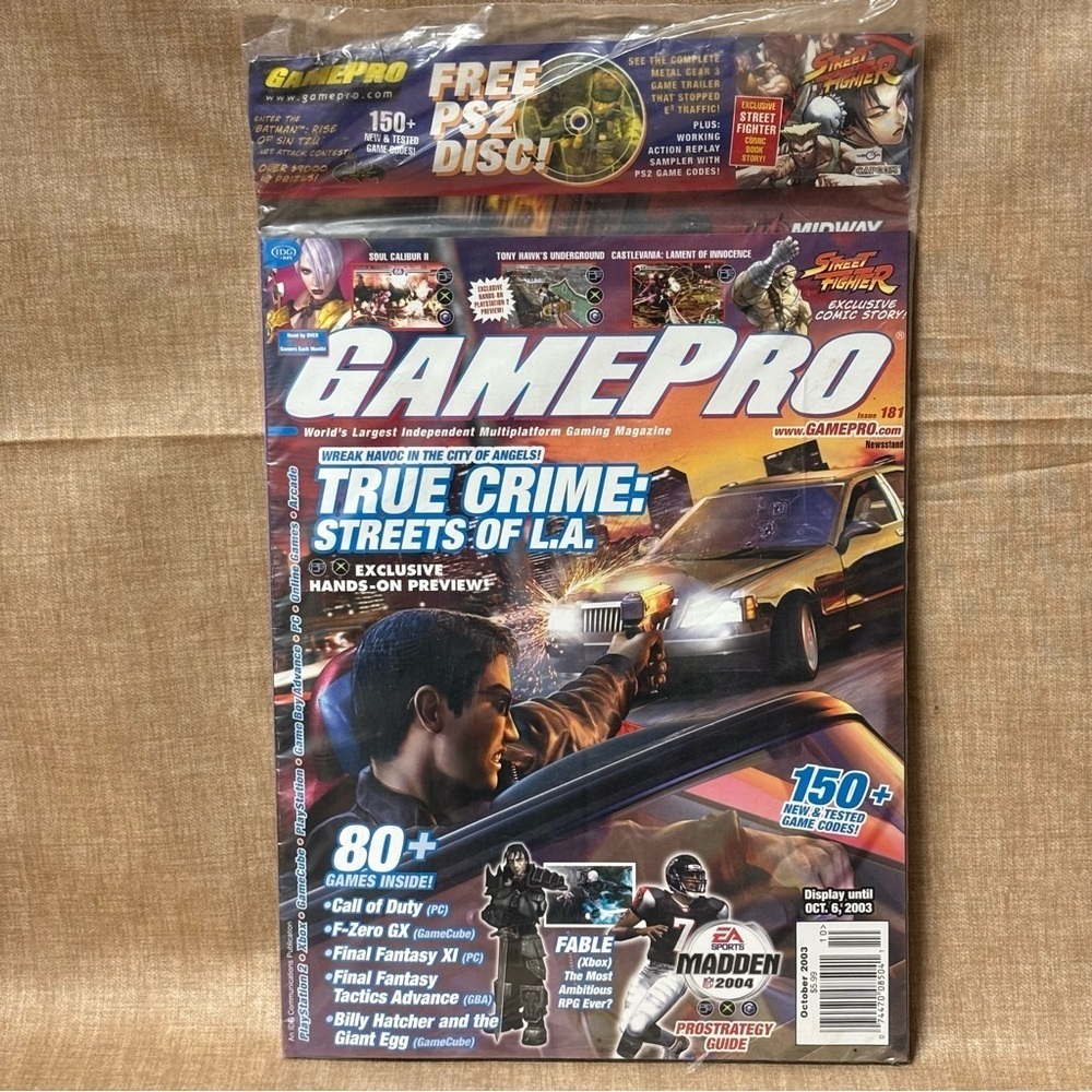 Gamepro Magazine Issue 181
October 2003 New Sealed w/ PS2 Disc